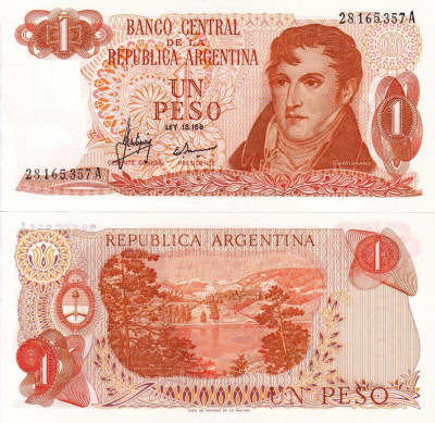 ARGENTINA 1 peso ND (1970-73) P-287 UNC!!! foto