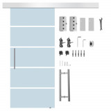 Cumpara ieftin HOMCOM Uși Glisante din Sticlă Sablată și Mată, Sistem Silențios cu Șină și M&acirc;ner, 102.5x205cm | Aosom Romania