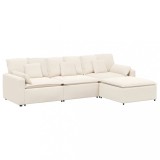 Cumpara ieftin Canapea modulara cu taburet si perne, crem