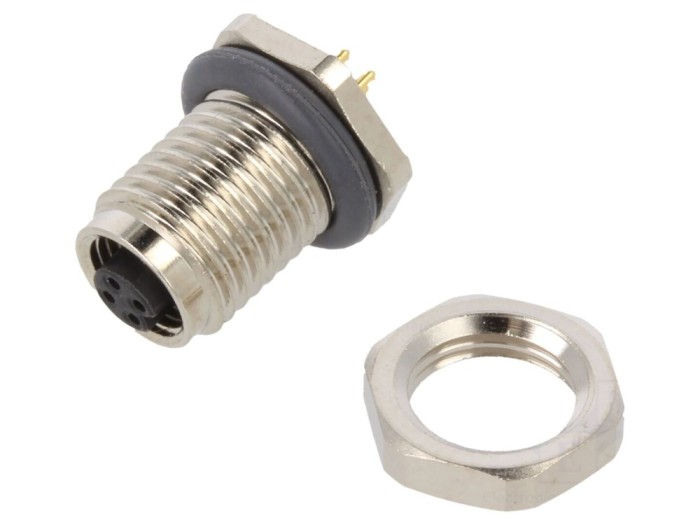 Conector M5 Mamă THT 4 pini aurit