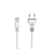 Cablu alimentare Hama 223276, priza cu 2 pini - mufa EURO, conector AC C7, 5m, alb