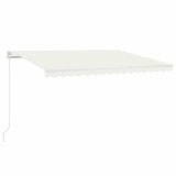 Cumpara ieftin Copertina manuala cu LED solar 4,5 x 3,5 m Crem 100% Polyester