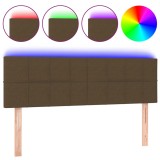 Cumpara ieftin Tablie de pat cu LED, maro inchis, 144x5x78/88 cm, textil