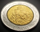 Cumpara ieftin Moneda bimetal 500 LIRE - SAN MARINO, anul 1988 * cod 2312 = UNC, Europa, Aluminiu