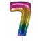 Balon Petrecere, Model Curcubeu, Cifră 7, 82cm, Multicolor