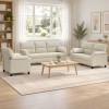 Set de canapea 3 pcs Crem Catifea
