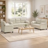 Set de canapea 3 pcs Crem Catifea