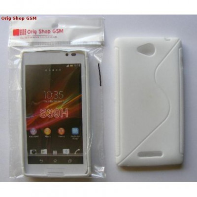 Husa silicon S-line Sony Xperia C (S39H) Alba foto