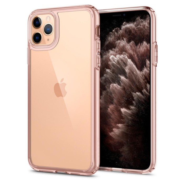 Husa TPU Spigen Ultra Hybrid Crystal pentru Apple iPhone 11 Pro, Roz - Transparenta ACS00418