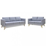Gossi set canapele cu 2 locuri si 3 locuri, textil, gri deschis