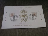 XL Aniversare Regele Baudouin, 2 Timbre Obliterate, Ediție Limitată Nr. 01469, Stemă Regală .Belgia 1970 Carton Filatelic