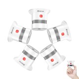 Detector de fum HEIMAN Mini, senzor fotoelectric, baterie 10 ani, certificat EN14604, set 5 bucati, alb