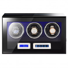 Cutie intors ceasuri automatice iUni, Luxury Watch Winder 3 Carbon foto