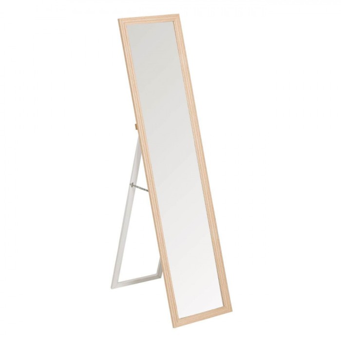 Oglindă de Podea, Model cu Suport, Culoare Bej, Dimensiuni 36x156 cm