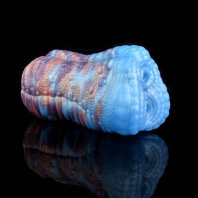 Masturbator Dragon&amp;#039;s Shape, Silicon Lichid, Albastru, 15.5 cm foto