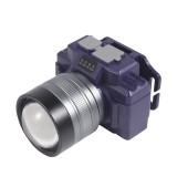 Telescopic zoom outdoor headlight LED strong light long-range head-mounted flashlight patrol night fishing lighting lithium battery mining lamp - Colo, Flippy