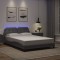 Cadru de pat cu lumini LED, gri, 140x190 cm, piele ecologică