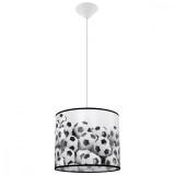 Lampă Suspendată Pilka Alb Negru Pvc 1 Bec Oval Modern De Interior