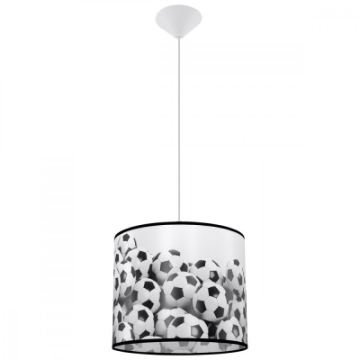 Lampă Suspendată Pilka Alb Negru Pvc 1 Bec Oval Modern De Interior foto
