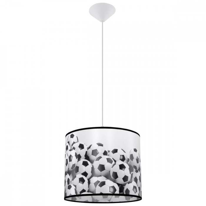 Lampă Suspendată Pilka Alb Negru Pvc 1 Bec Oval Modern De Interior