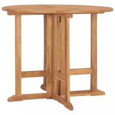 vidaXL Masă de grădină pliabilă, &Oslash;90x75 cm, lemn masiv de tec 315446