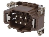 Conector HDC tată 6 PE 16A 500V 180&deg;