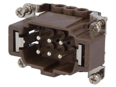 Conector HDC tată 6 PE 16A 500V 180&amp;deg; foto