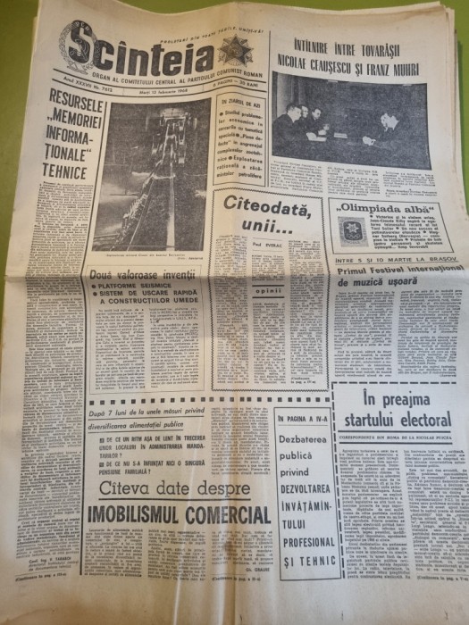 scanteia 13 februarie 1968-prmul festival cerbul de aur la brasov