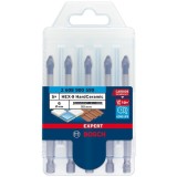 Bosch EXPERT HEX-9 HardCeramic - Set burghie ceramica 6 mm tija hexagonala 5 bucati