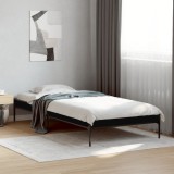 VidaXL Cadru de pat, negru, 90x190 cm, lemn prelucrat și metal