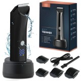 Cumpara ieftin Masina de Tuns Par si Barba, LED, Rezistenta la Apa, 4 Gratare 3-12mm, Autonomie 90 min, Suport Incarcare, USB-C, NegruMasina de Tuns Par si Barba, LE