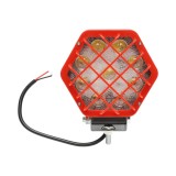Lampa proiector LED hexagonala 27W cu 9 LED-uri si grilaj rosu