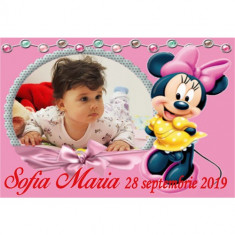 Marturii botez magneti Handmade by Diana Puiu Minnie Mouse MDFM 23 foto