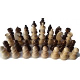 Set mare de piese de sah din lemn lucrate manual rege 11.5 cm maro