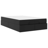 vidaXL Cadru de pat cu saltea Negru 120 x 190 cm Piele artificială 3399417