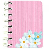 Cumpara ieftin Carnet cu spira Roz si flori, 7 x 10 cm, 75 foi veline