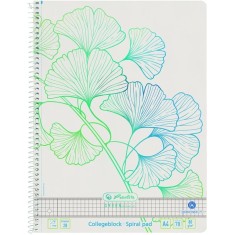 Caiet cu spira A4, 70 file, matematica, Ginkgo Greenline, Herlitz