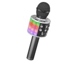 Microfon wireless Karaoke Ankuka, pentru copii cu lumini LED, negru - RESIGILAT