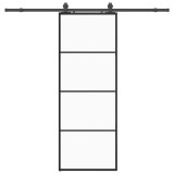 Cumpara ieftin Usa glisanta cu set de feronerie neagra 76x205 cm Sticla ESG