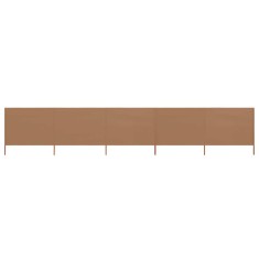 vidaXL Paravan anti-v&acirc;nt cu 5 panouri, gri taupe 600x120 cm, textil