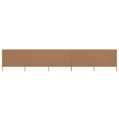 vidaXL Paravan anti-v&amp;acirc;nt cu 5 panouri, gri taupe, 600 x 160 cm textil foto