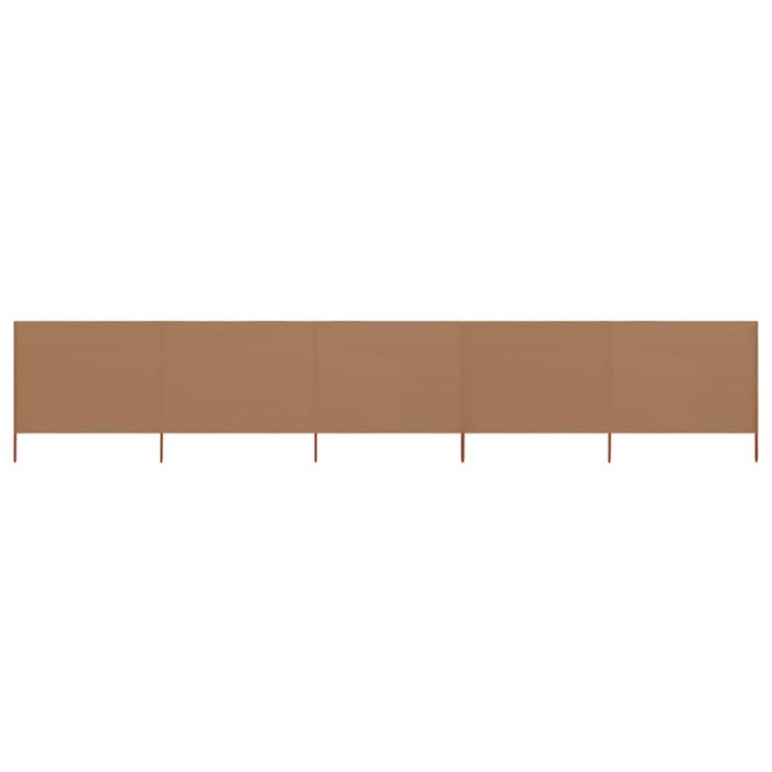 vidaXL Paravan anti-v&acirc;nt cu 5 panouri, gri taupe, 600 x 160 cm textil