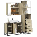 Gossi set mobilier de baie, 3 piese, stejar sonoma, lemn prelucrat
