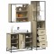 vidaXL Set mobilier de baie, 3 piese, stejar sonoma, lemn prelucrat 3301151