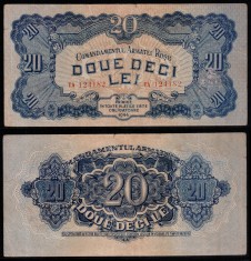 Romania 1944, 20 LEI Comandamentul Armatei Rosii C.A.R., P#M12, XF