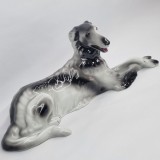 Caine barzoi - Bibelou mare portelan Bogucice - Poland- vechi,vintage anii '60