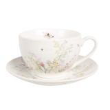Set 4 cesti portelan multicolor Summer 12x9x6 cm, 14x2 cm, 250 ml