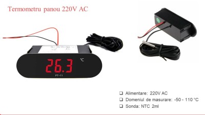Termometru panou 220V foto