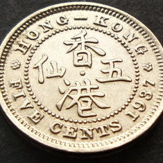 Moneda exotica istorica 5 CENTI - HONG KONG, anul 1937 *cod 4399 = A.UNC