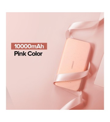 UGREEN 10000mAh Dual Fashion USB Powerbank 1A/2.1A-Culoare Roz foto